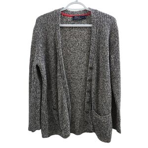 POLO Ralph Lauren Knit Linen Blend Cardigan Navy & Cream Size L